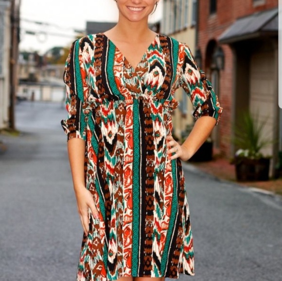 My Story Dresses & Skirts - 💥Abstract print faux wrap dress